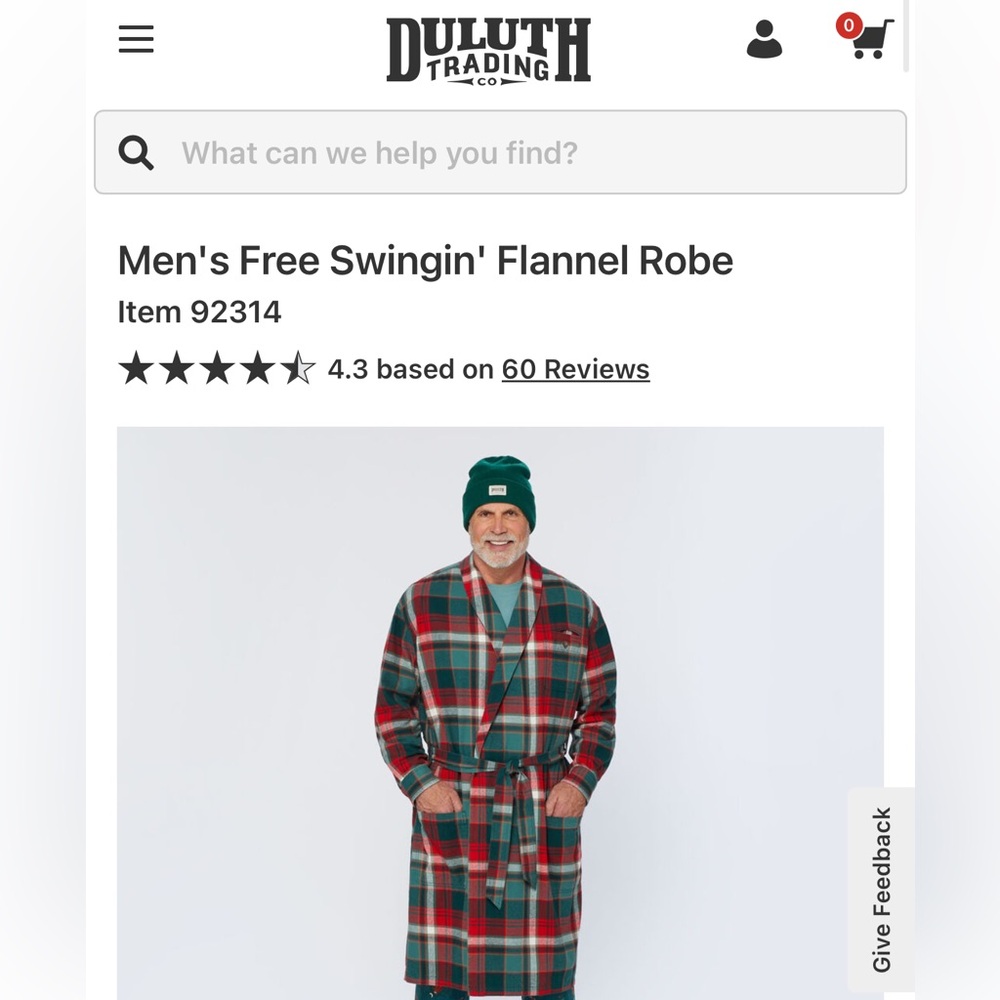 Duluth Trading Free Swinging flannel robe - Picture 8 of 11